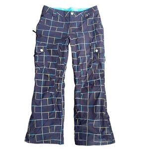 Burton Dryride Snowboarding Pants Womens M Black Geometric Waterproof Lined